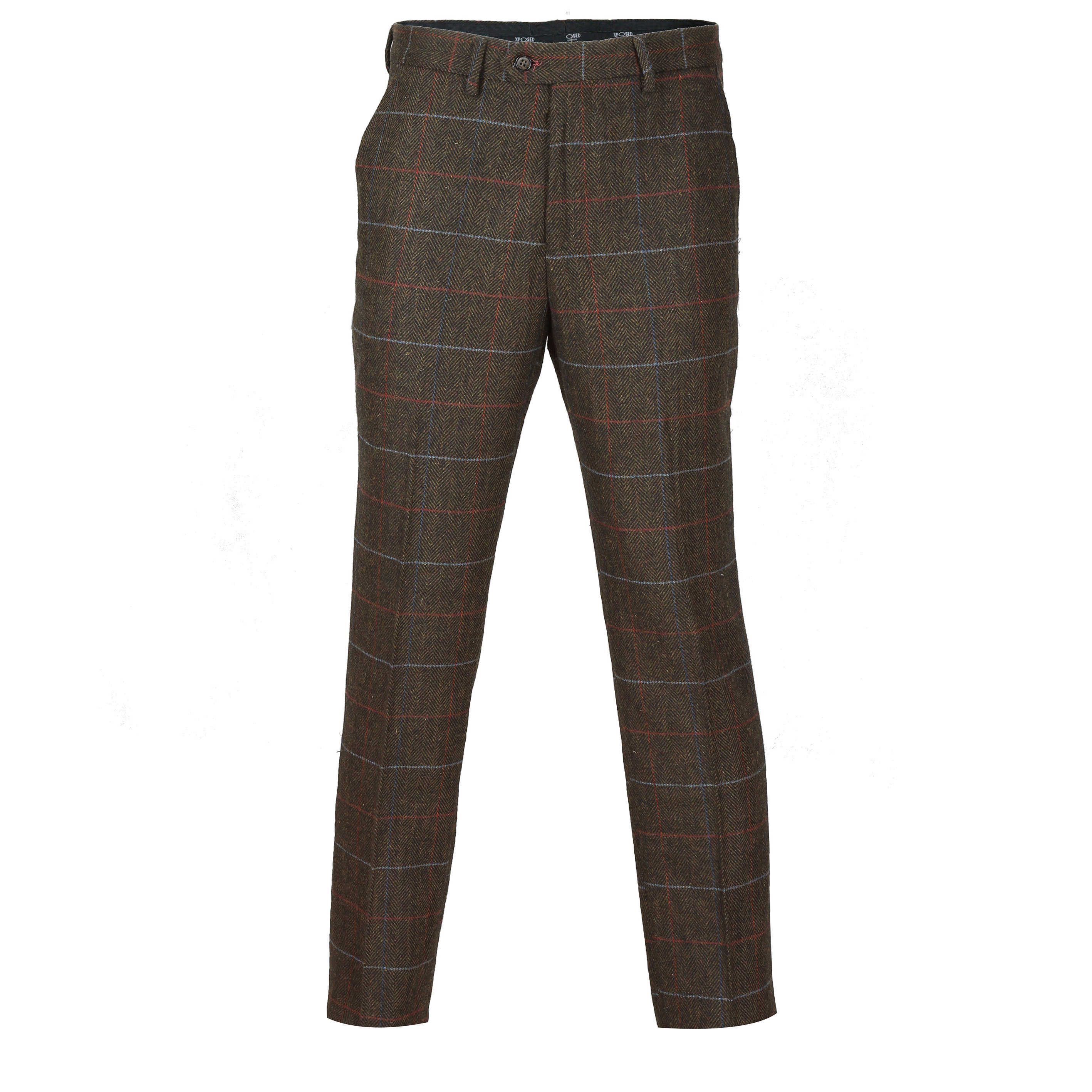 Mens 3 Piece Brown Check Herringbone Suit Blazer Waistcoat Trouser Sold ...