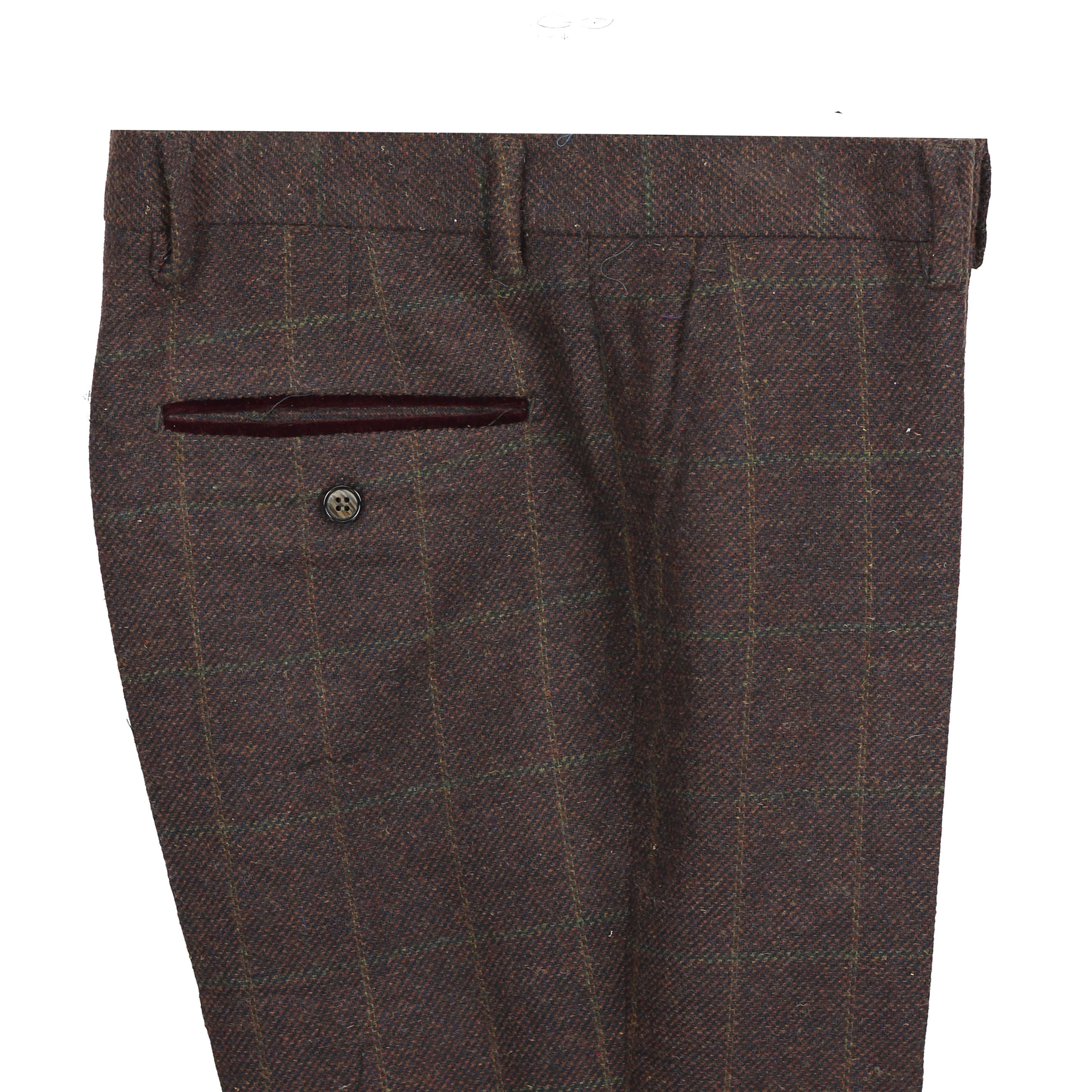 Men’s Herringbone Trousers Vintage Style Tweed Check Tailored Fit Smart ...