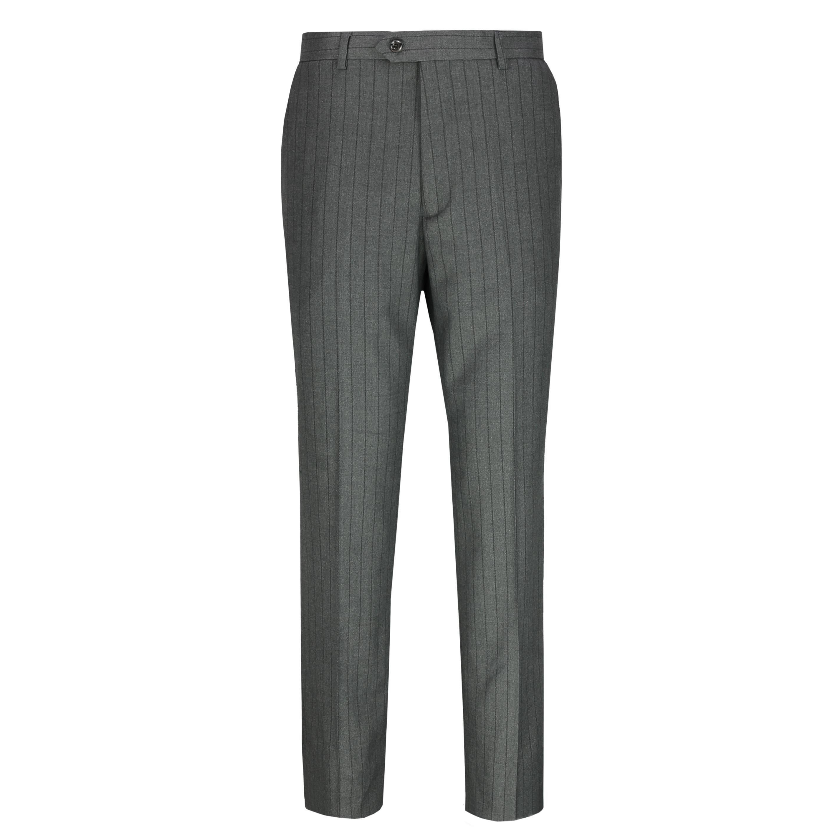 Mens Classic Tweed Pinstripe Trousers Retro Vintage Tailored Fit Suit ...