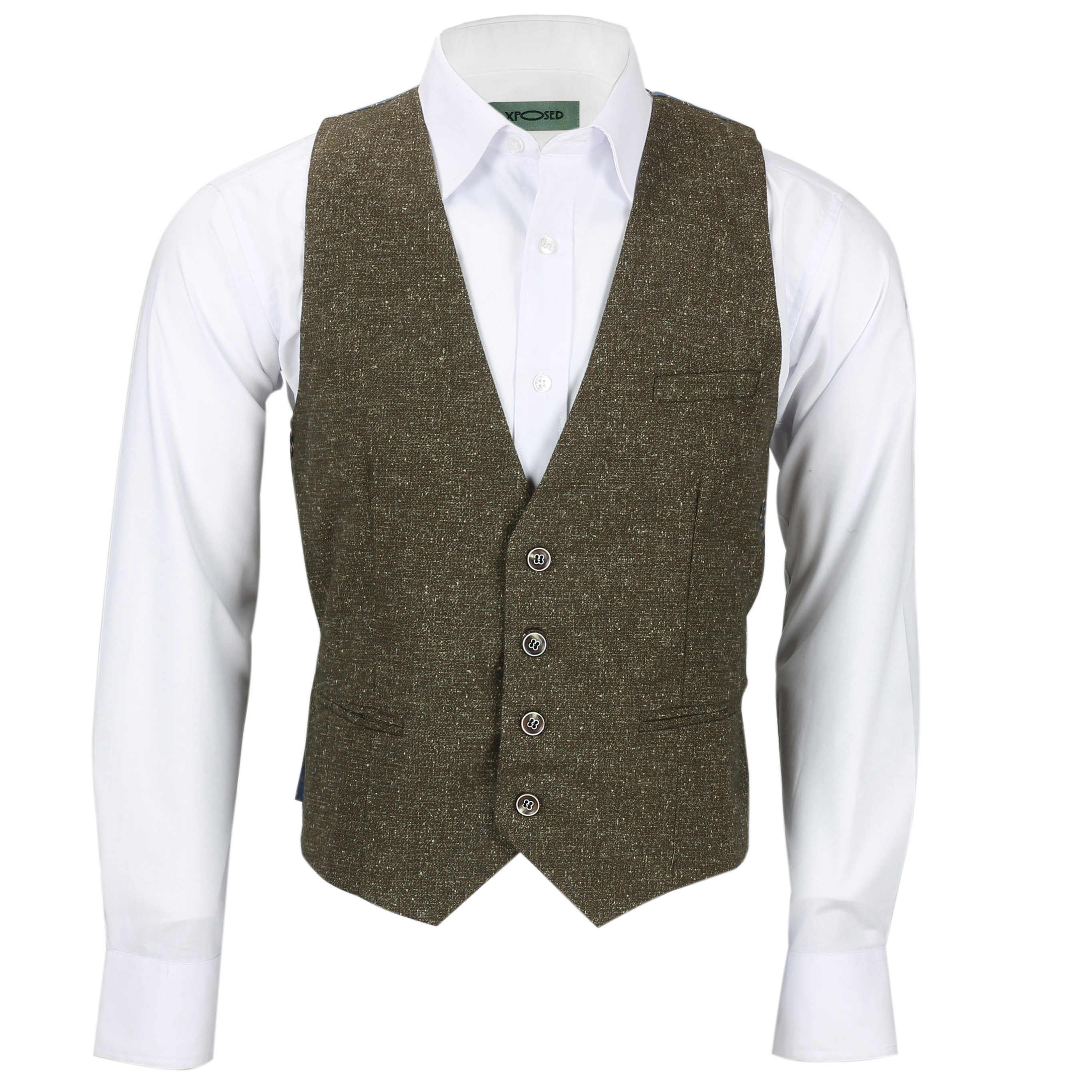 Mens Tan Tweed Wool 3 Piece Suit Sold Separately Retro Blazer Waistcoat ...