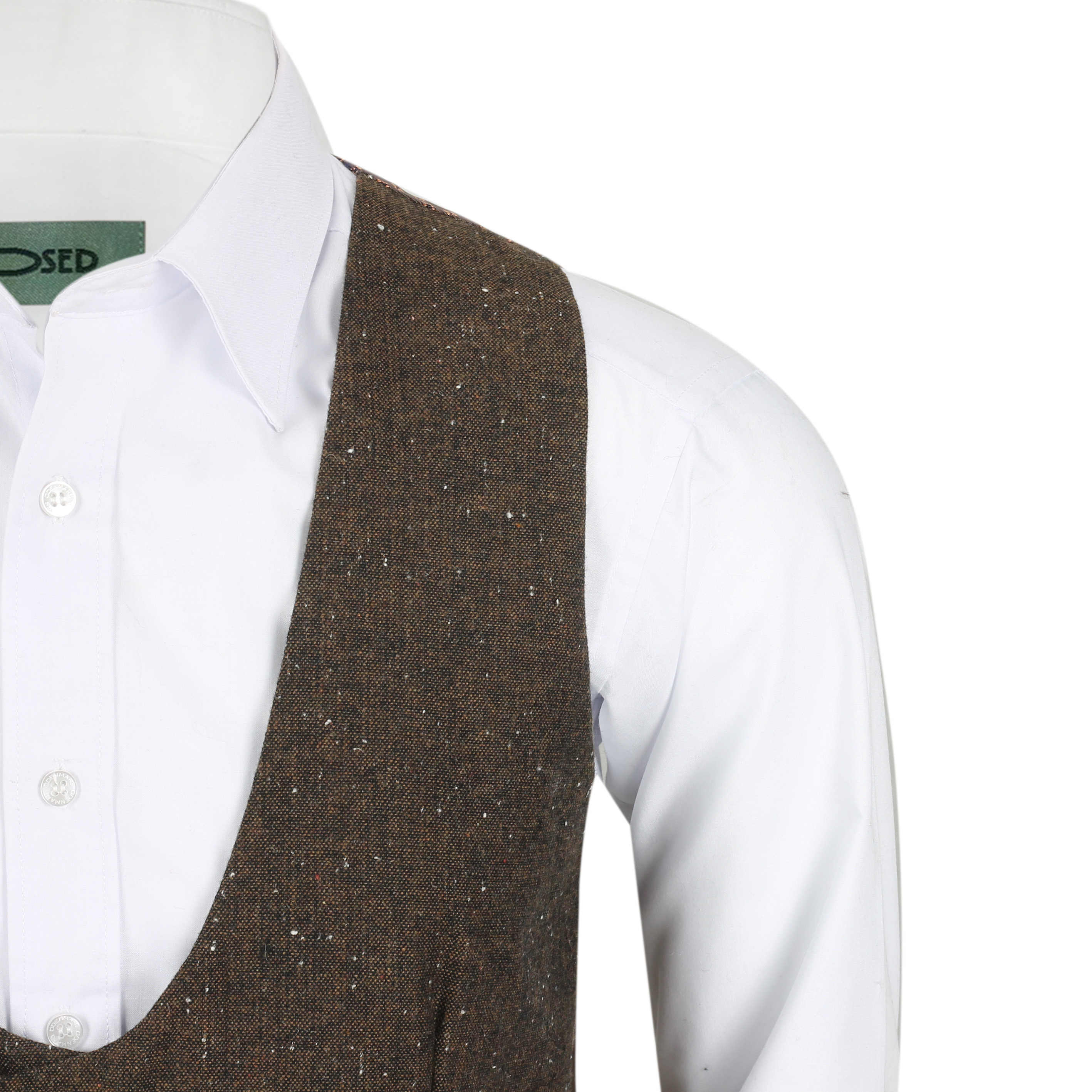 New MensDouble Breasted Tweed Wool Waistcoat Vintage Smart Casual Slim Fit Vest 