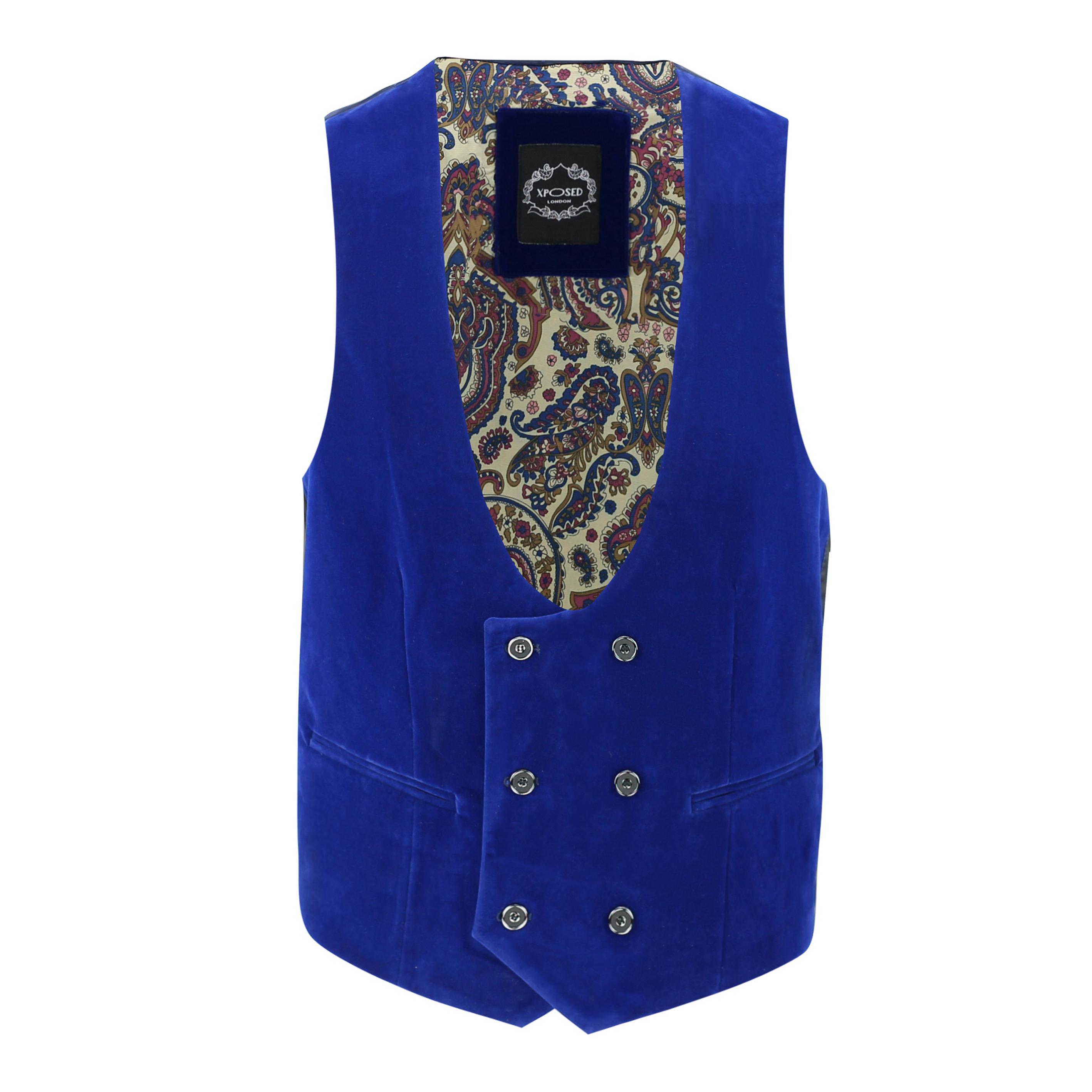 Sold Separately Mens Blue Velvet Vintage 3 Piece Suit Blazer Waistcoat Trouser 
