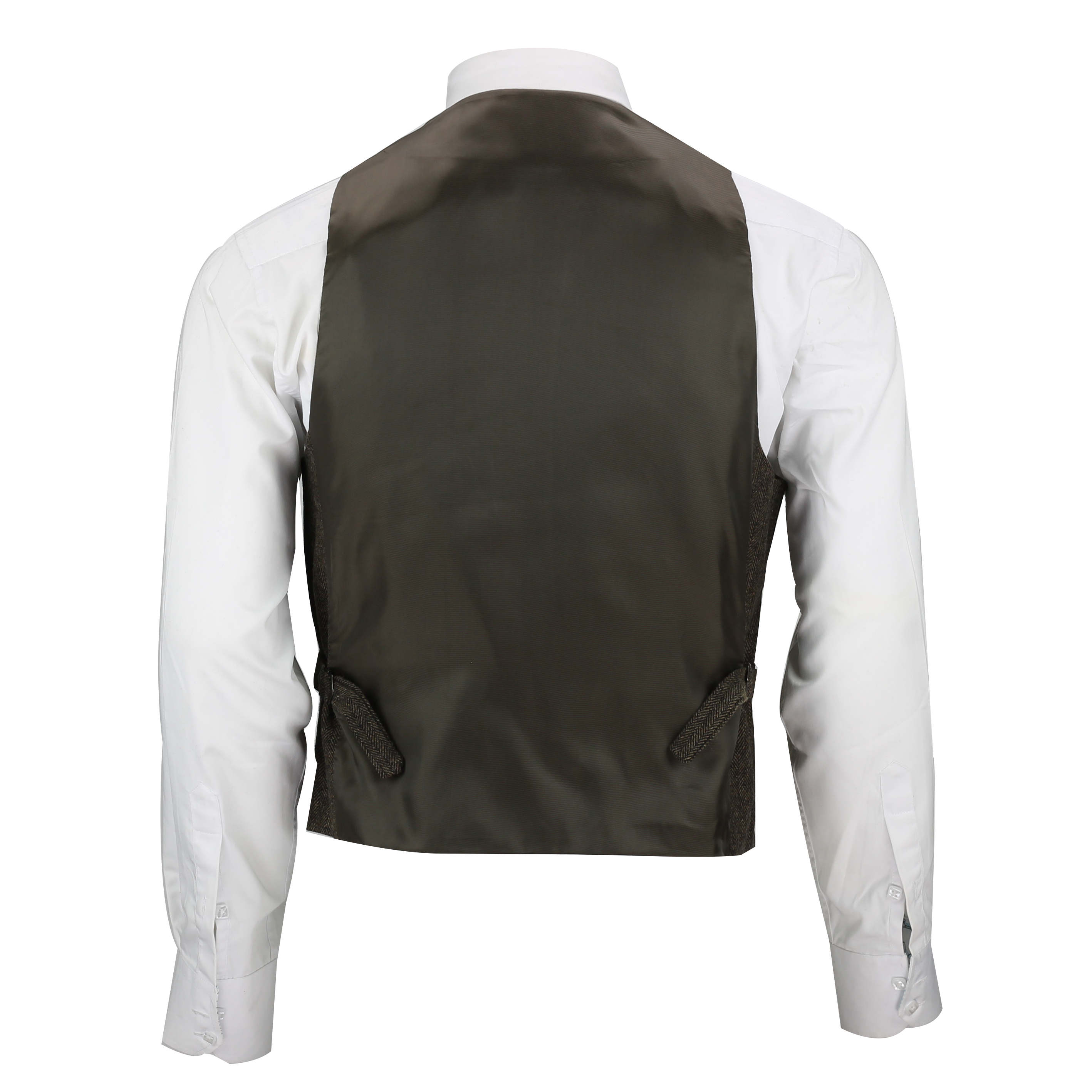 Men's Classic Herringbone Collar Waistcoat Smart Tailored Fit Suit ...