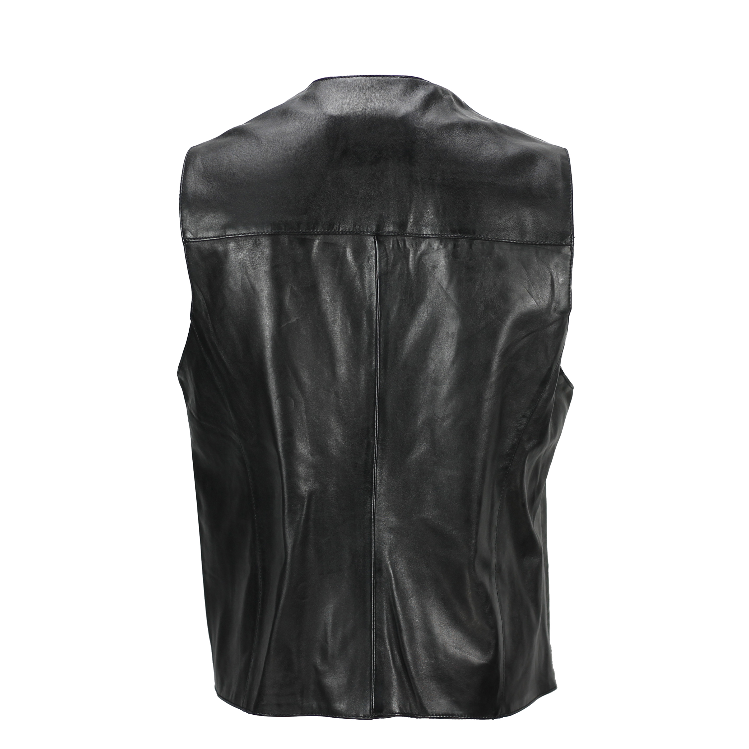 Mens 100% Real Leather Waistcoat Vintage Biker Retro Vest in Washed ...