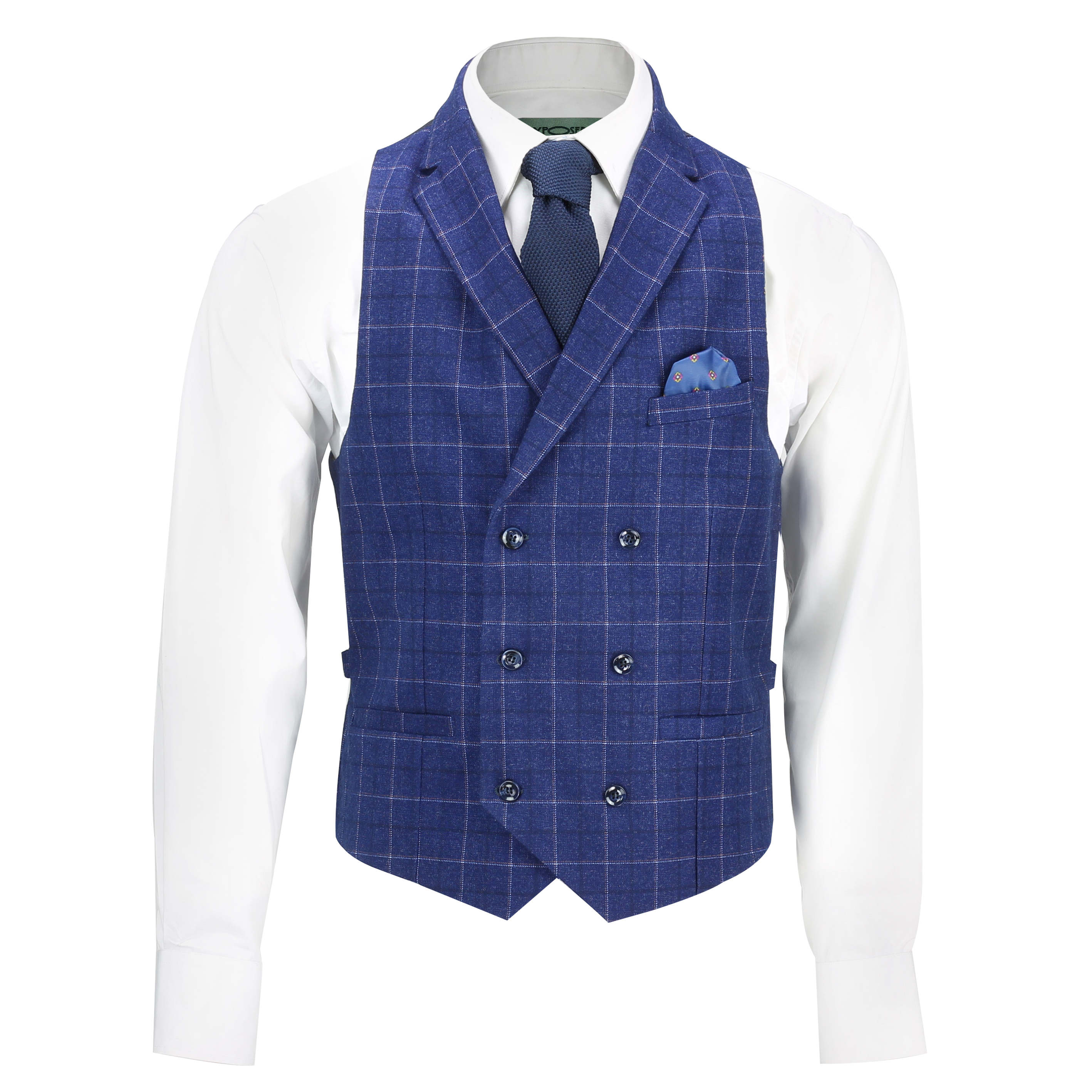 Men's Classic Windowpane Check Tweed Collar Waistcoat or Trousers Smart ...