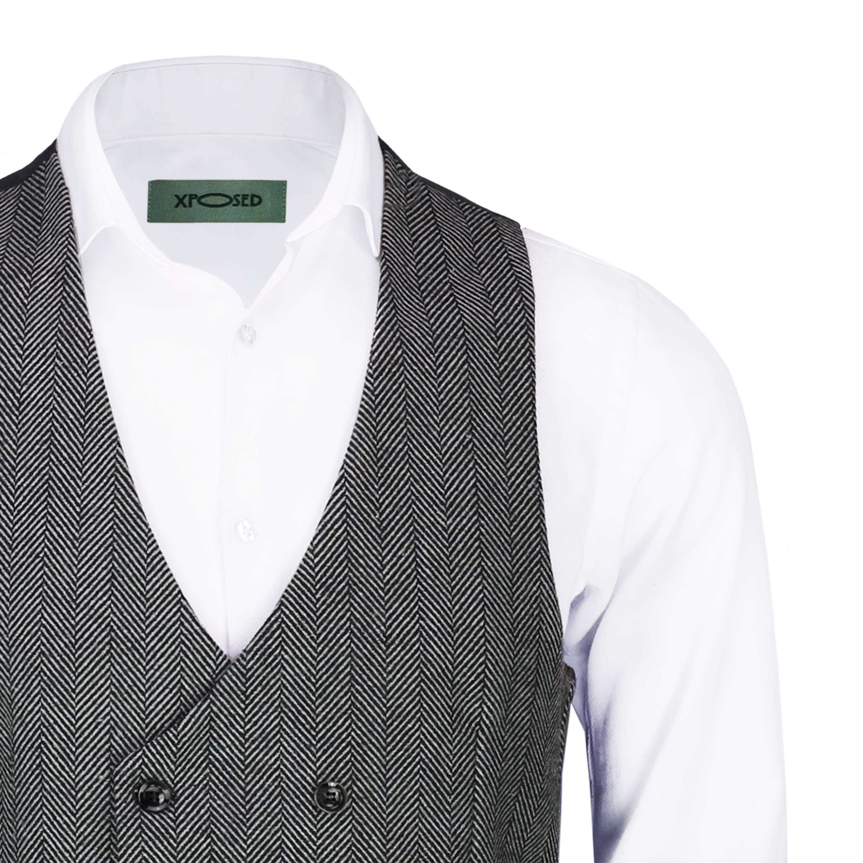 Tyler Men’s Herringbone Tweed Classic Smart Tailored Fit Waistcoat Retro 1920s Vest 