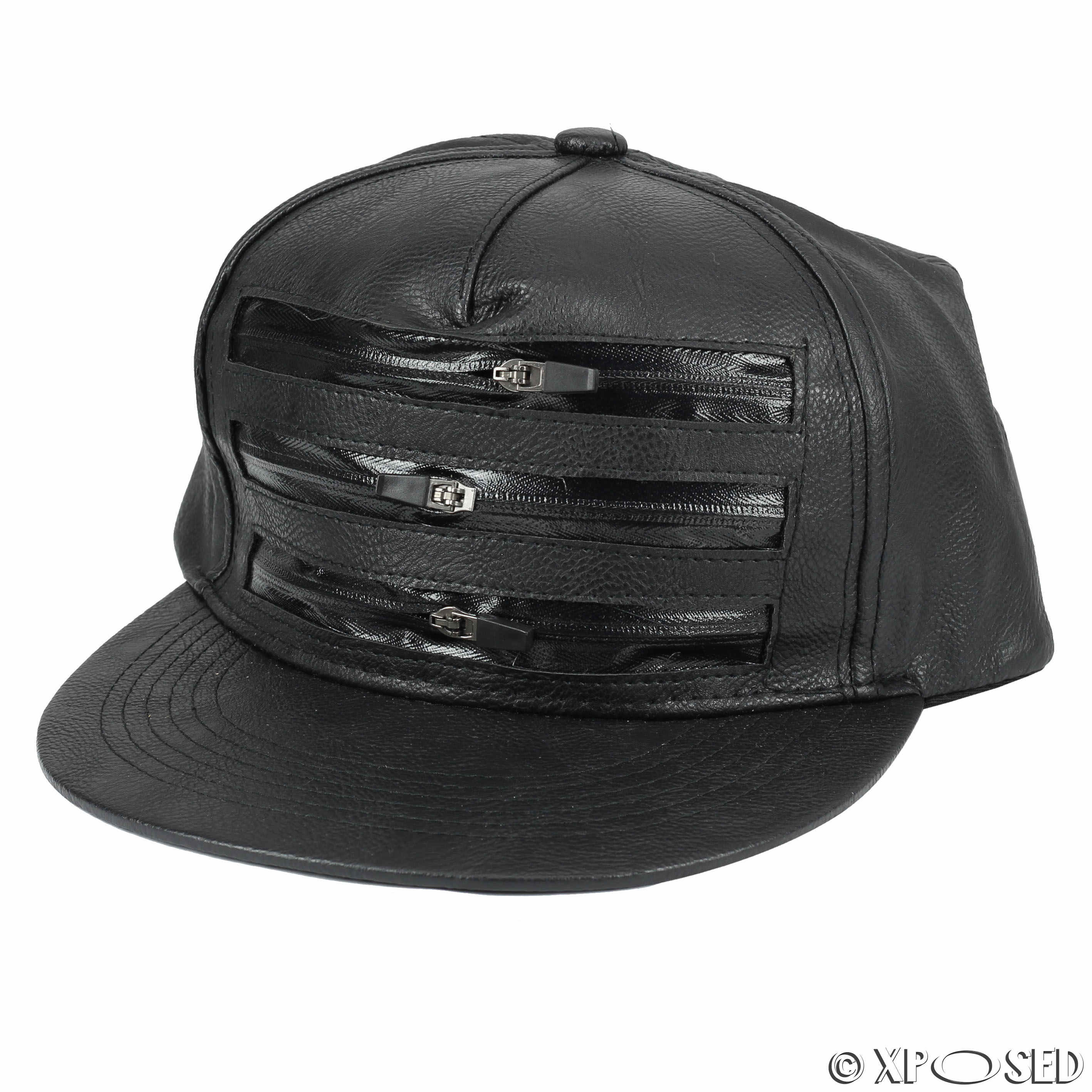 Mens Faux Suede Flat Peak Leather Strap Adjuster Baseball Snapback Cap Hat