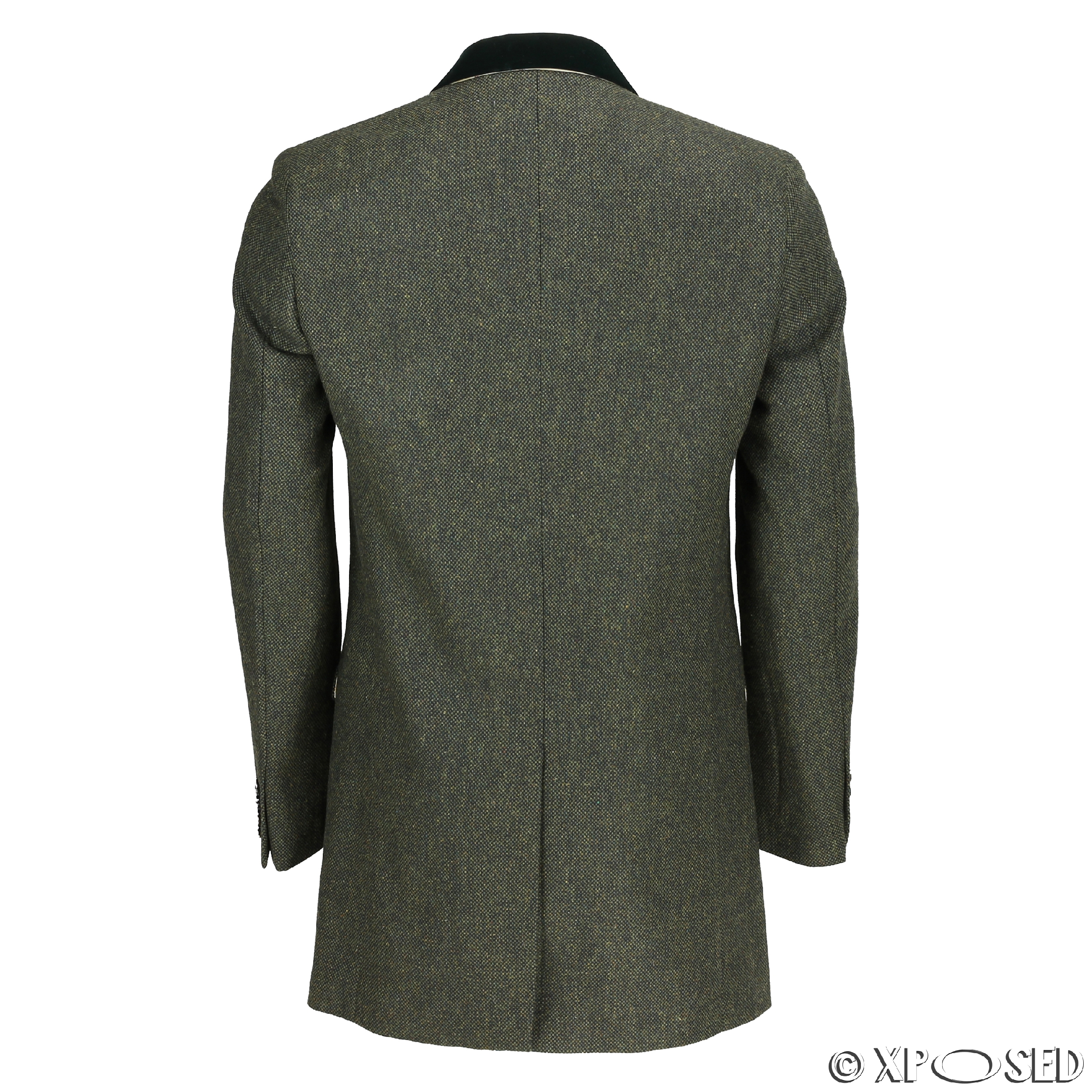 Mens Long Coat Wool Mix Herringbone Tweed Vintage Trench Overcoat ...