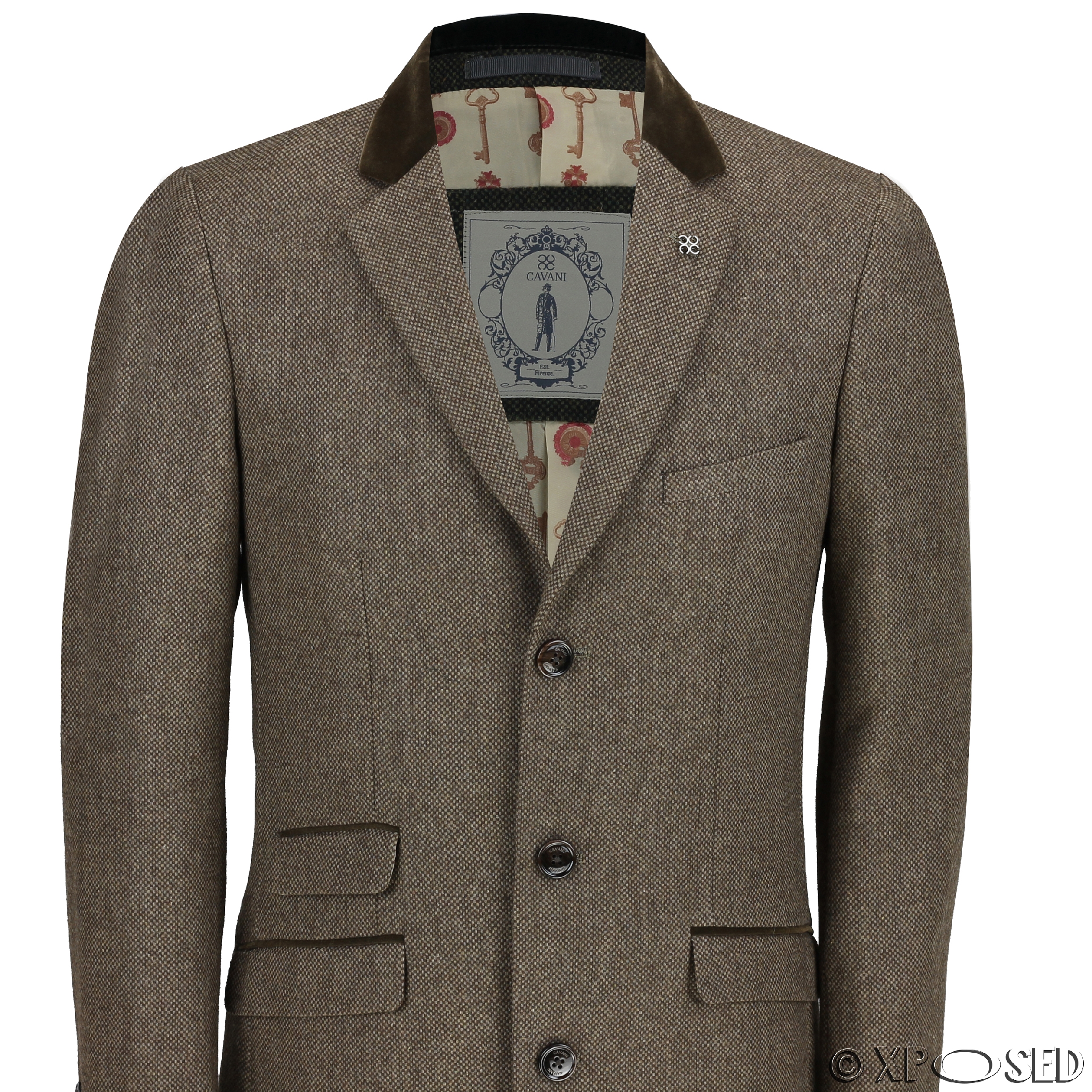 Mens Long Coat Wool Mix Herringbone Tweed Vintage Trench Overcoat ...