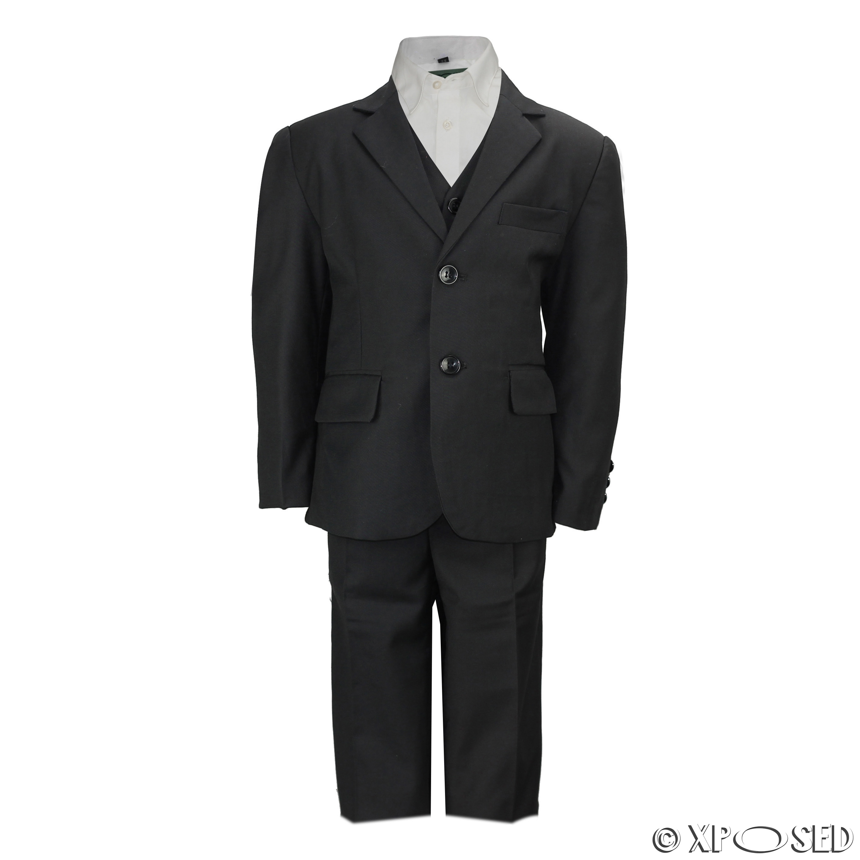 Kids Page Boy 3 Piece Suit Outfits Black Navy Blue Wedding Party Age 2 ...