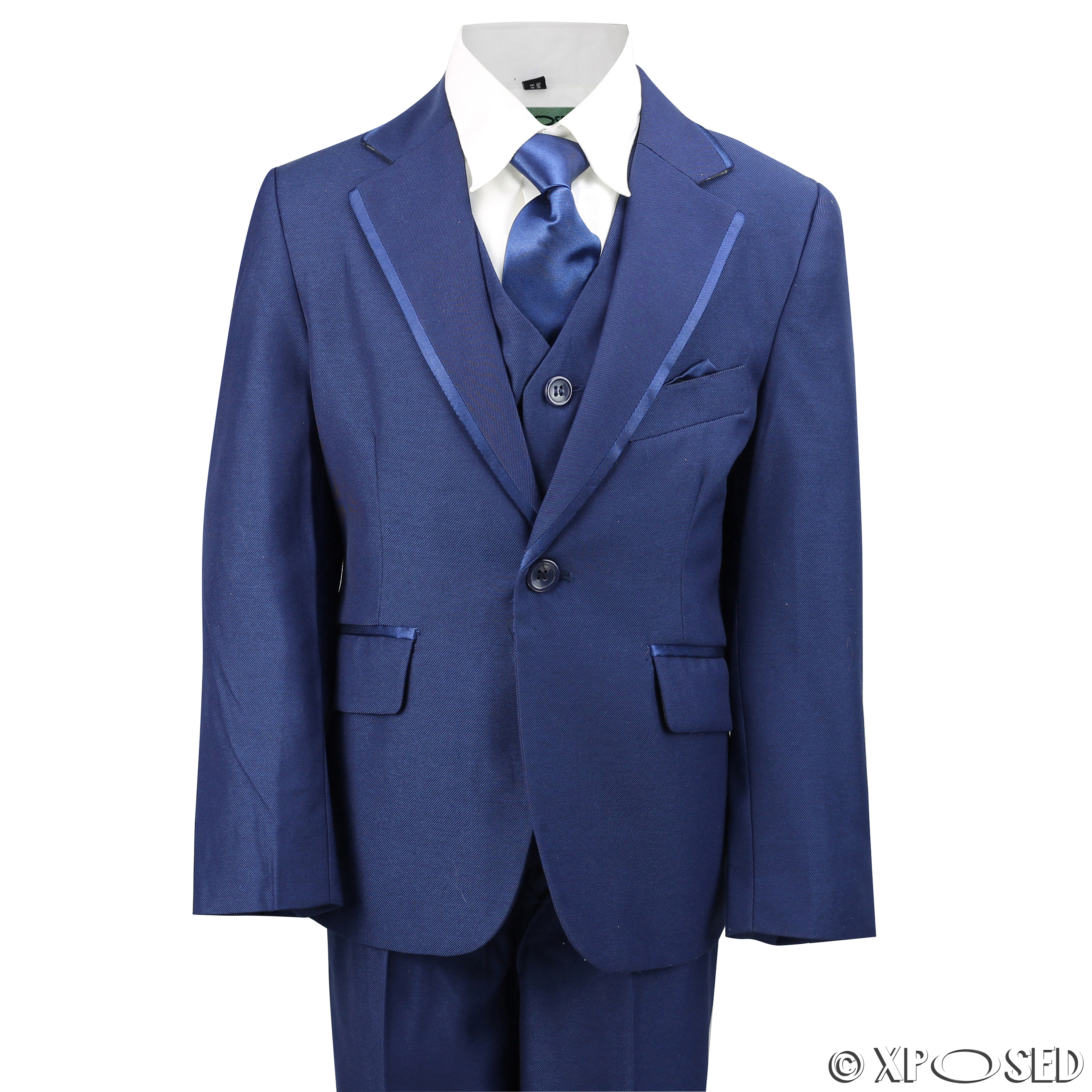 Kids Page Boy 3 Piece Suit Outfits Black Blue Wine Wedding Party Age 2 ...