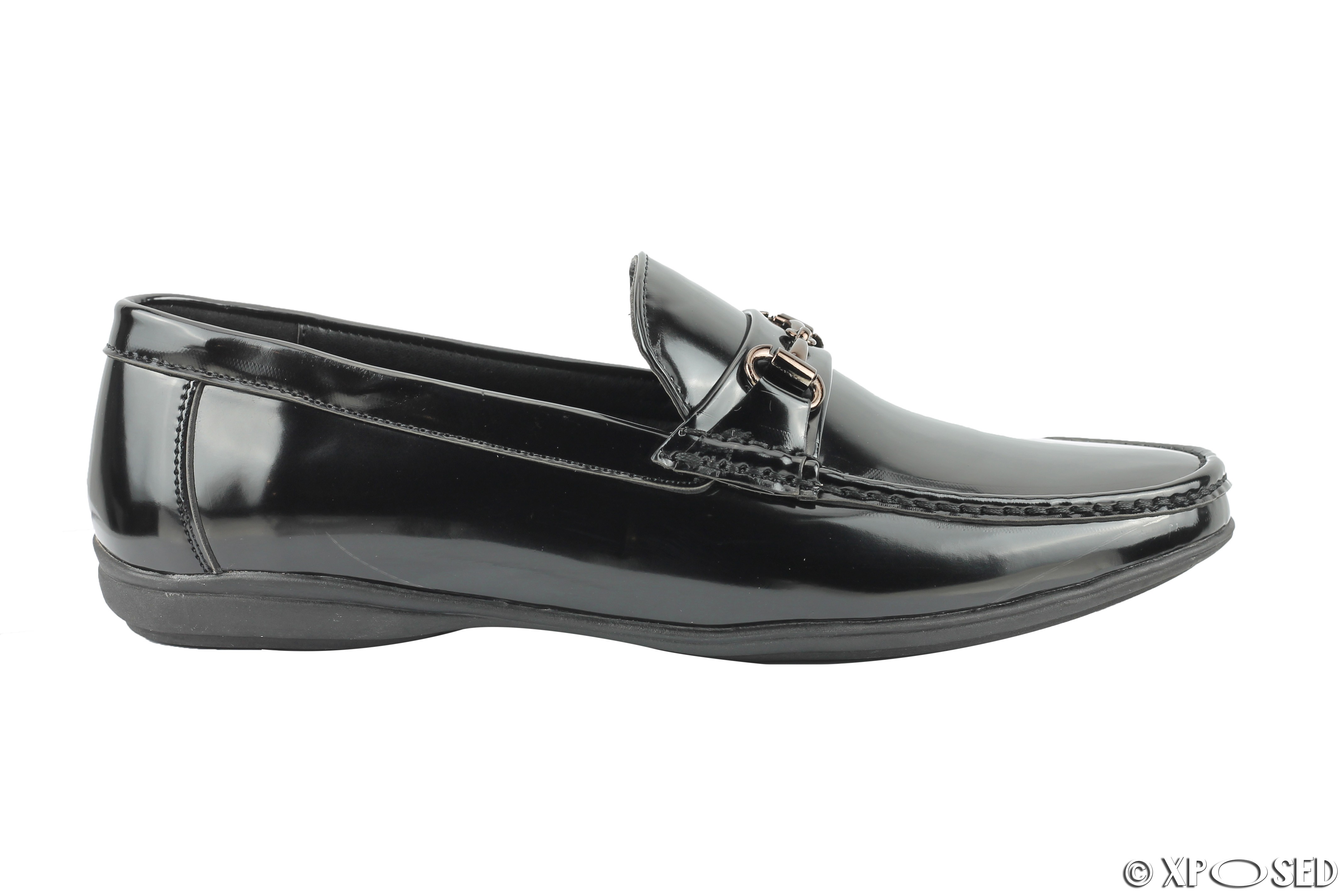 mens black leather driving loafers