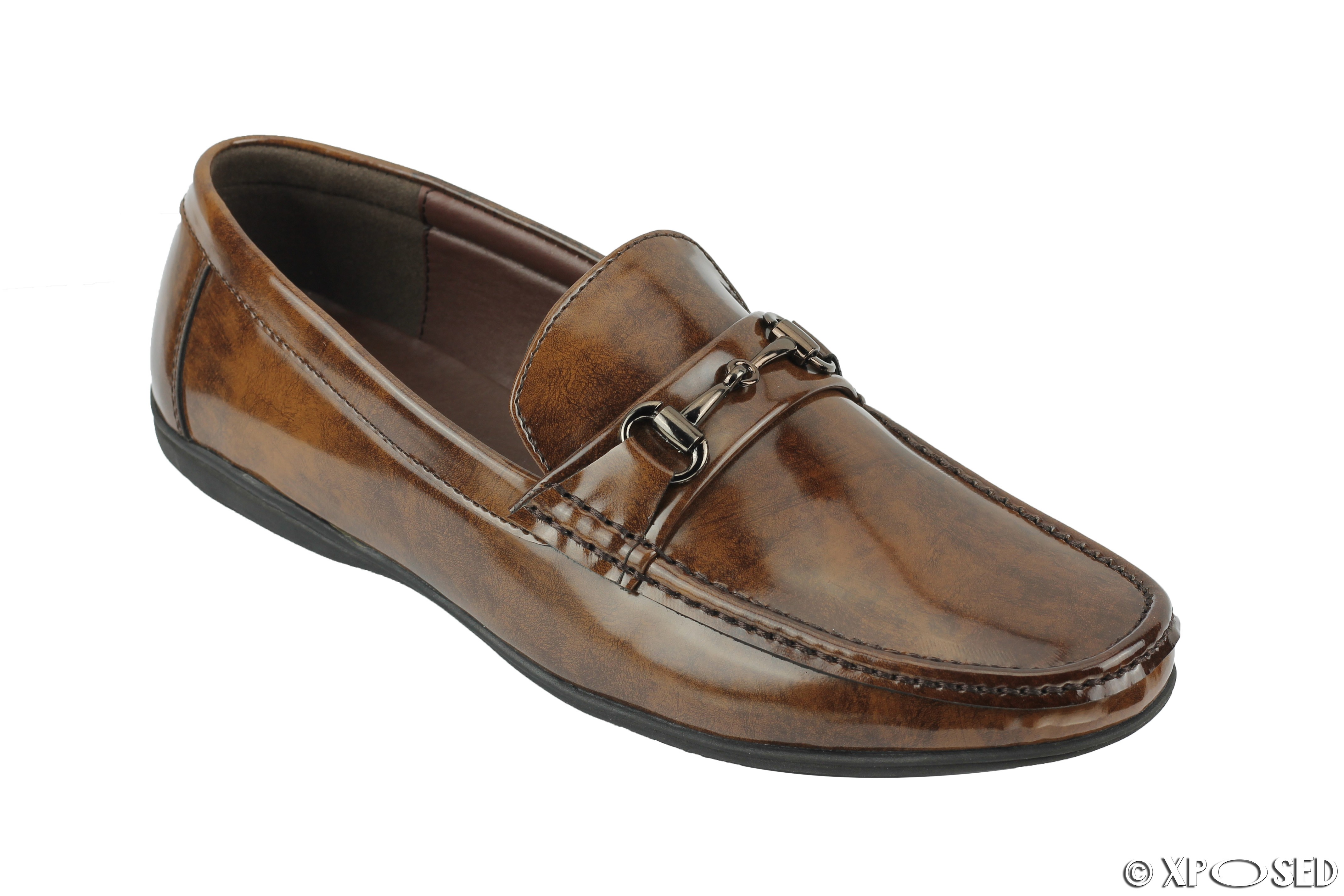 Mens Vintage Hi Shine Patent Leather Driving Horsebit Loafers Shoes ...