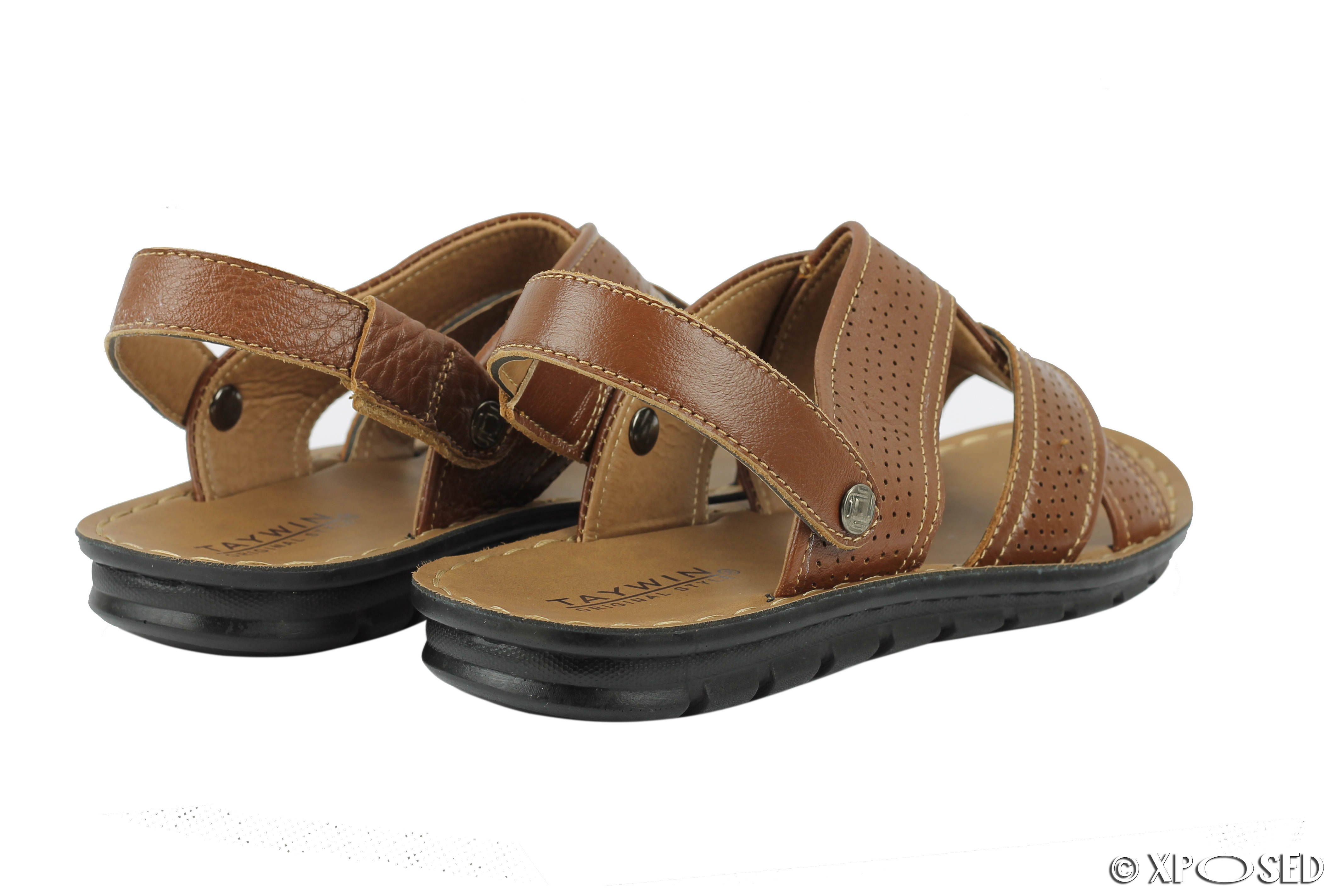 New Mens Brown Leather Sandals Back Strap Open Toe Beach Walking Jesus ...