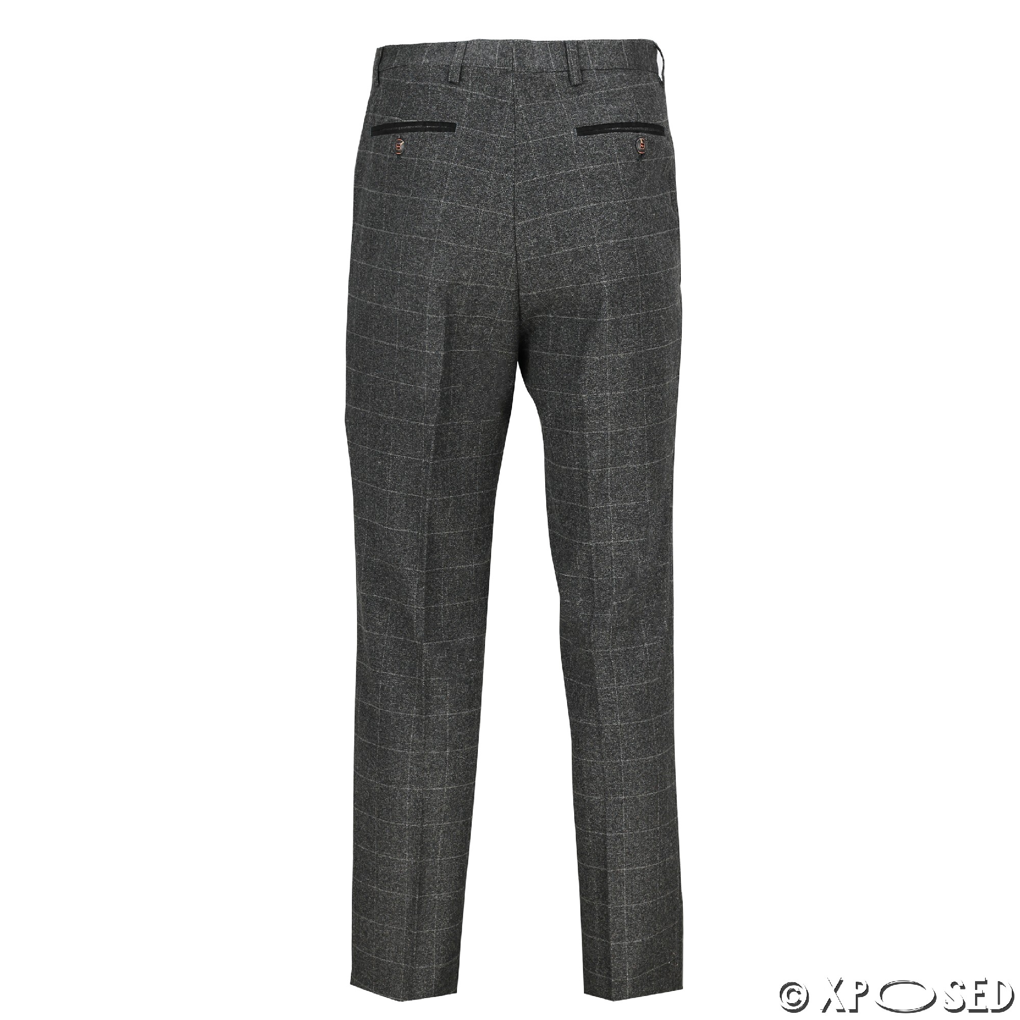Men Vintage 3 Piece Grey Tweed Check Suit Blazer Waistcoat Trouser Sold Separate