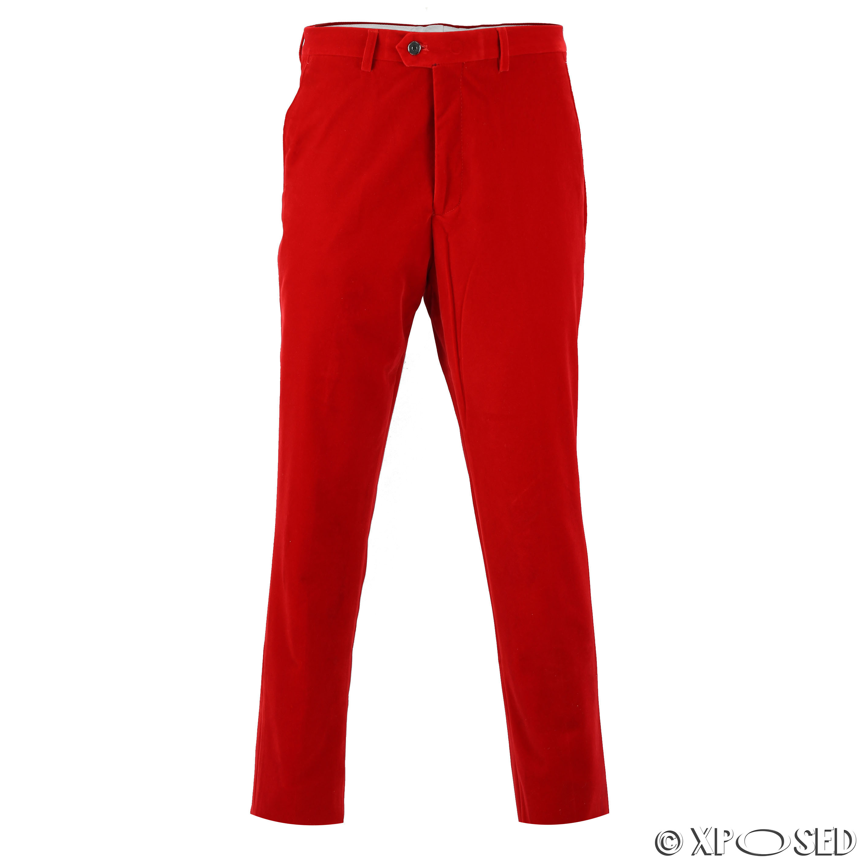 red velvet trouser suit