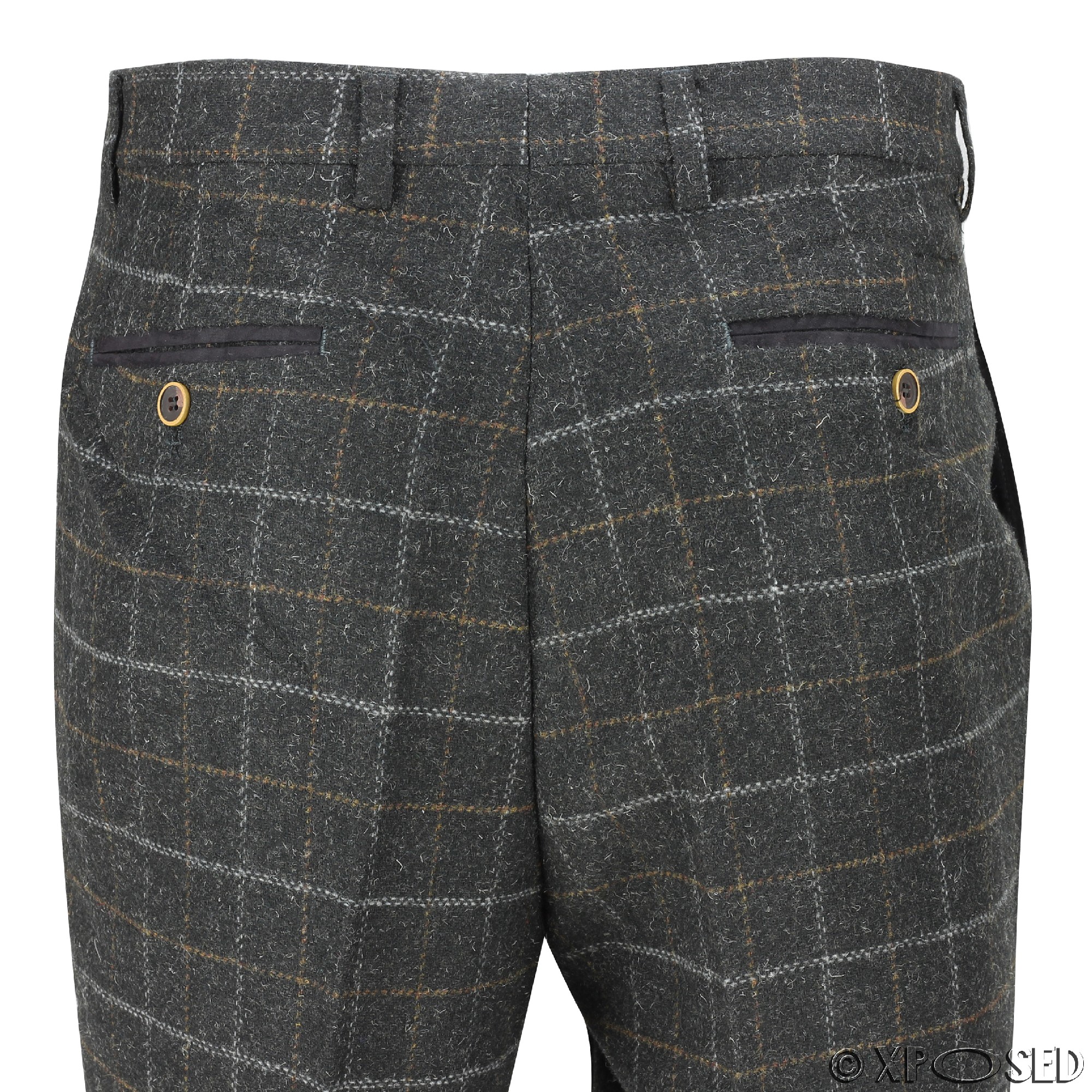 Men Tweed Check 3 Piece Suit Blazer Trouser Waistcoat Sold as Tailored ...