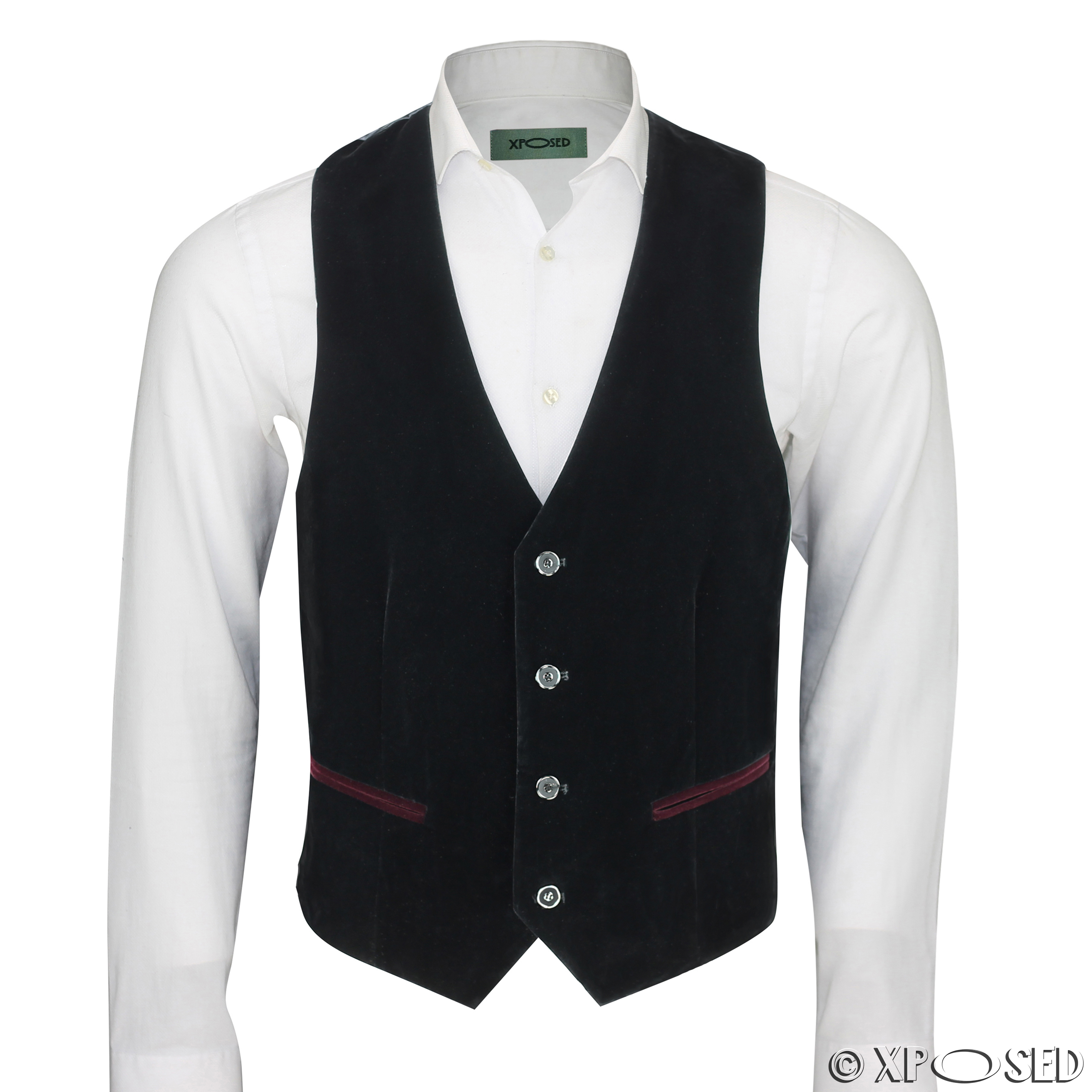Mens Black Velvet Vintage 3 Piece Suit Tuxedo Blazer Coat Waistcoat ...