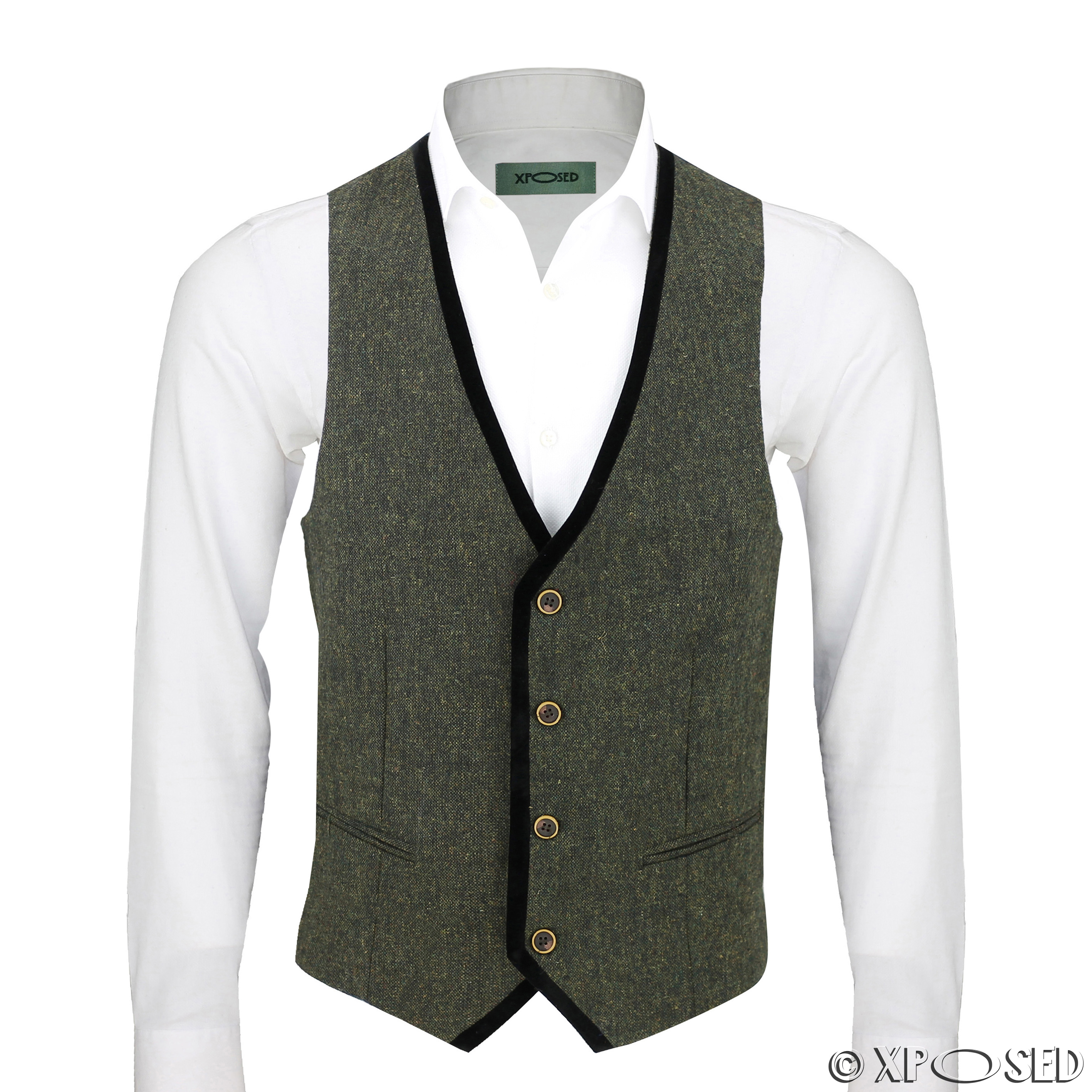 Mens Green Wool Mix Tweed 3 Piece Suit Sold Separately Blazer Trouser ...